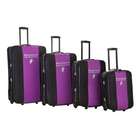 fox luggage f50 purple 4pc rockland polo equipment set