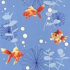 Blue / Orange   817522   Gold Fish   Rasch Wallpaper