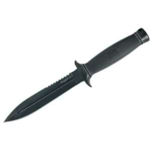   Double Edge Fixed Blade Knife with Black Blade
