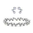   Jewelry Sterling Silver CZ Bubbles Tennis Bracelet & Earrings Jewelry