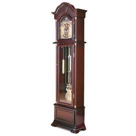   Clock with Detailed American style Wave Top Pediment 