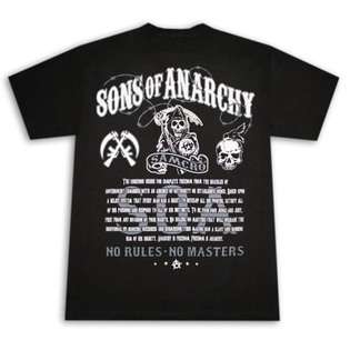 Sons Of Anarchy No Rules No Masters Black Graphic T Shirt 