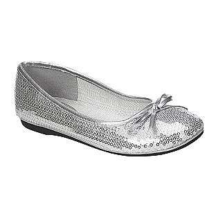 Girls Roxana Sequin Ballet Flat   Silver  Expressions Shoes Kids 