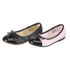 IM Link Black Patent Toe Bow Designer Flat Little Girls Shoes Size 1