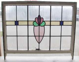 large Antique Stained Glass Window Fantastic Bloom  