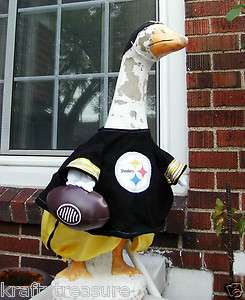 LAWN GOOSE CLOTHES STEELERS FOOTBALL CEMENT & PLASTIC  