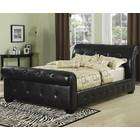 Coaster Company Upholstered Button Tufted Queen Sleigh Bed in Black