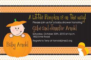 20 Little Pumpkin Halloween Baby Shower Invitations  
