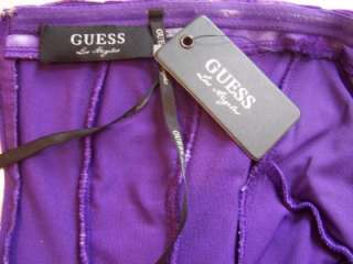   New GUESS Purple Lilac STRAPLESS Ruffle Stretchy Cocktail Dress  