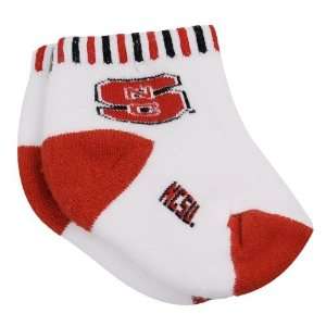   Infant White Red Circus Striped Team Logo Socks