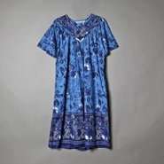   Women’s Dress Short Sleeve Split V neck Floral Blue 