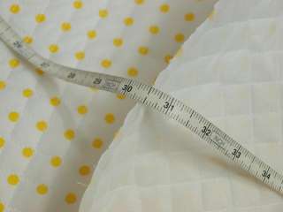 1yd Quilted Fabric Poly/Cotton 7mm Yellow Dot / White  