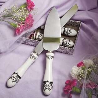 Wedding Accessories Distinctive Damask Porcelain Collection Cake Knife 