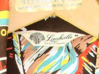   Rayon Lauhala History of the Islands Hawaiian Aloha Shirt M  