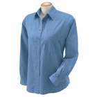 Harriton Ladies 6.5 oz. Long Sleeve Denim Shirt   LIGHT DENIM   2XL