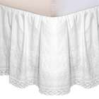   Hike Up Your Skirt Embroidered Bedskirt in White   Size King