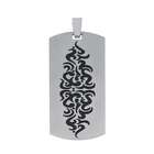 Body Candy Tribal Stainless Steel Dog Tag Pendant 46x24mm