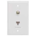 GE White Network (RJ 45) Coaxial Wall Plate