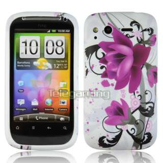 3X FLOWER RUBBER SILICONE CASE COVER+G FOR HTC DESIRE S  