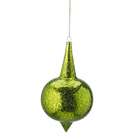   Furnishings Pack of 6 Green Glass Chimney Christmas Finial Ornament