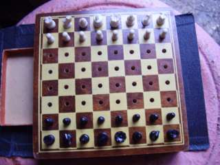 Vintage WM.F. Drueke Pocket Chess Set. Needs Repairs.  