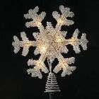   Palace Lighted White Snowflake Christmas Tree Topper   Clear Lights
