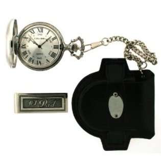 Colibri 1 Dad Pocket Watch Photo Insert with Black Leather Belt 