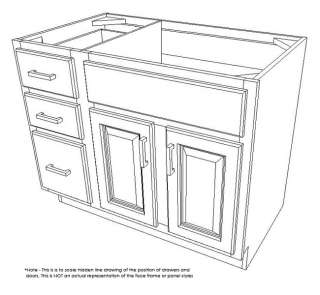 36 Elegant Cherry Bathroom Vanity Cabinet w/ L Drawers  