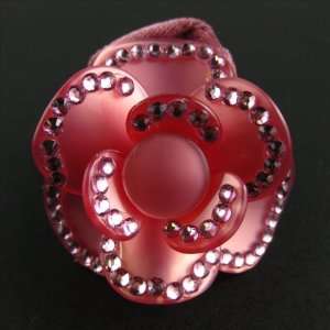  Flower Shaped Hair Ring   Red Beauty