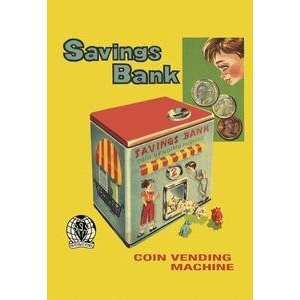  Vintage Art Coin Vending Machine Savings Bank   21646 8 