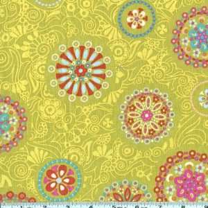  45 Wide Penelope Jewel Medallions Dill Fabric By The 