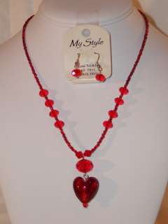 My Style Necklace & Earring Set NEW Crystal Beads Glass  