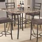 Coaster Counter Height Dining Table with Faux Marble Top in Black 