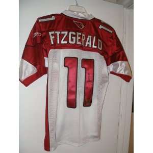 Larry Fitzgerald Signed Red and White Jersey Pic Halo COA