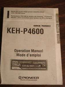 Pioneer Cassette Player Instruction Manual KEH P4600  