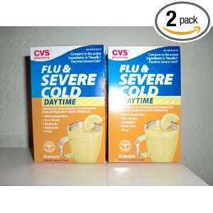  CVS Flu & Severe Cold DAYTIME 2 Pack 6 Packets Each 