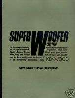 Kenwood Super Woofer Speaker System Brochure 1989  