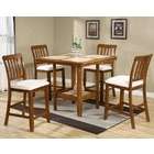   Counter Height Table Set with Padded Upholstered Slated Back Chairs