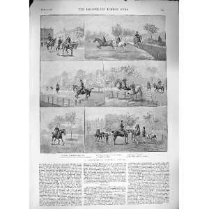    1889 SCHOOLBOY HORSES JUMPING HYDE PARK POLICE MAN