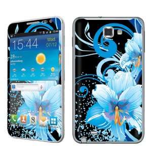   Protection Decal Skin Blue Flower Black Cell Phones & Accessories
