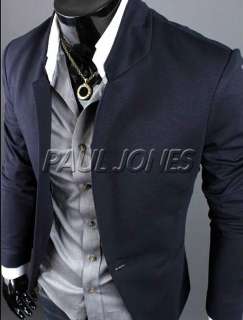 Korean Fashion Mens Casual Slim Fit Suit Sport Coat Blazer Jacket 