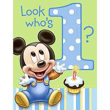 ShindigZ First Birthday Invitations 8 Pack   Mickey Mouse   ShindigZ 