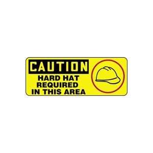 CAUTION HARD HAT REQUIRED IN THIS AREA (W/GRAPHIC) 7 x 17 