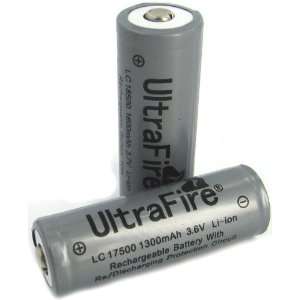  Ultrafire 17500 1300mah 3.7v PROTECTED BUTTON TOP 