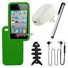 Silicone Skin Case+Wall Charger+Stylus Pen+Microphone for Apple Iphone 