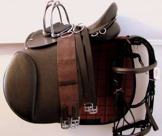 18 BROWN DRAFT ALL PURPOSE English JUMP EVENT Saddle BRIDLE LEATHERS 