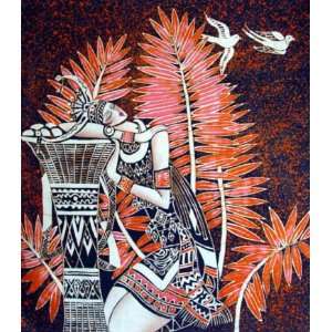    High Quality Batik Tapestry Flower Girl Flower 