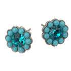   Handmade Swarovski Turquoise Crystals Necklace & Stud Earrings Jewelry