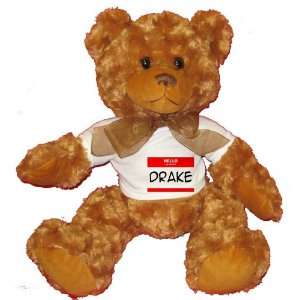  HELLO my name is DRAKE Plush Teddy Bear with WHITE T Shirt 