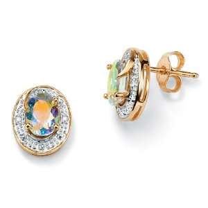   Gold Golden Mystic Topaz & Diamond Accent Pierced Earrings Jewelry